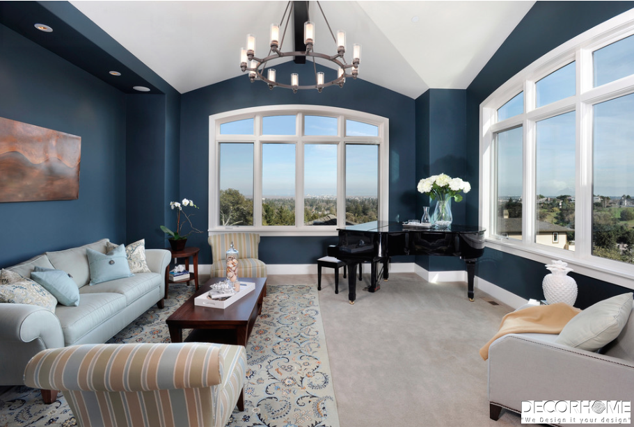 Màu xanh lavender trong thiết kế thi công nội thất căn hộ chung cư cao cấp